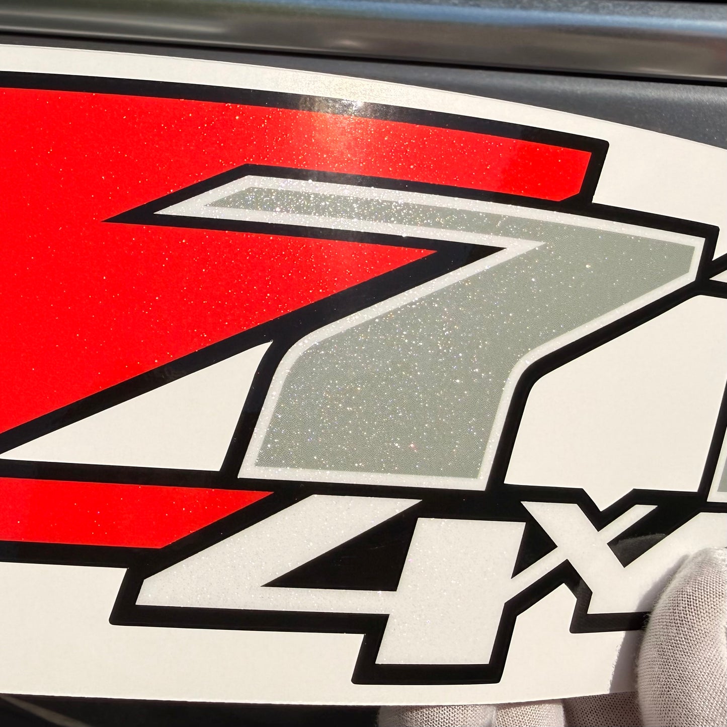 GOLD HOOK Z71 4x4 Decals for Chevy Silverado 2007–2013 — Red Z & Silver Chrome 71, Premium, Peel & Stick, or Diamond Series, 12.5" x 4", Set of 2