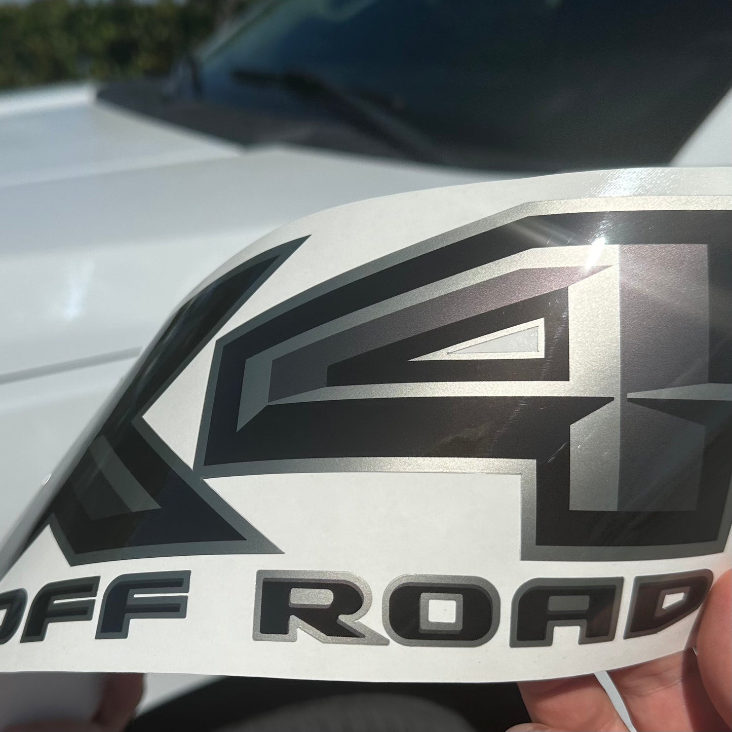 FX4 Off-Road Decals Compatible with Ford Ranger and Maverick, 2.6 x 10.25 Inch Metallic Finish Bedside Stickers, Replacement Set of 2 - Gray
