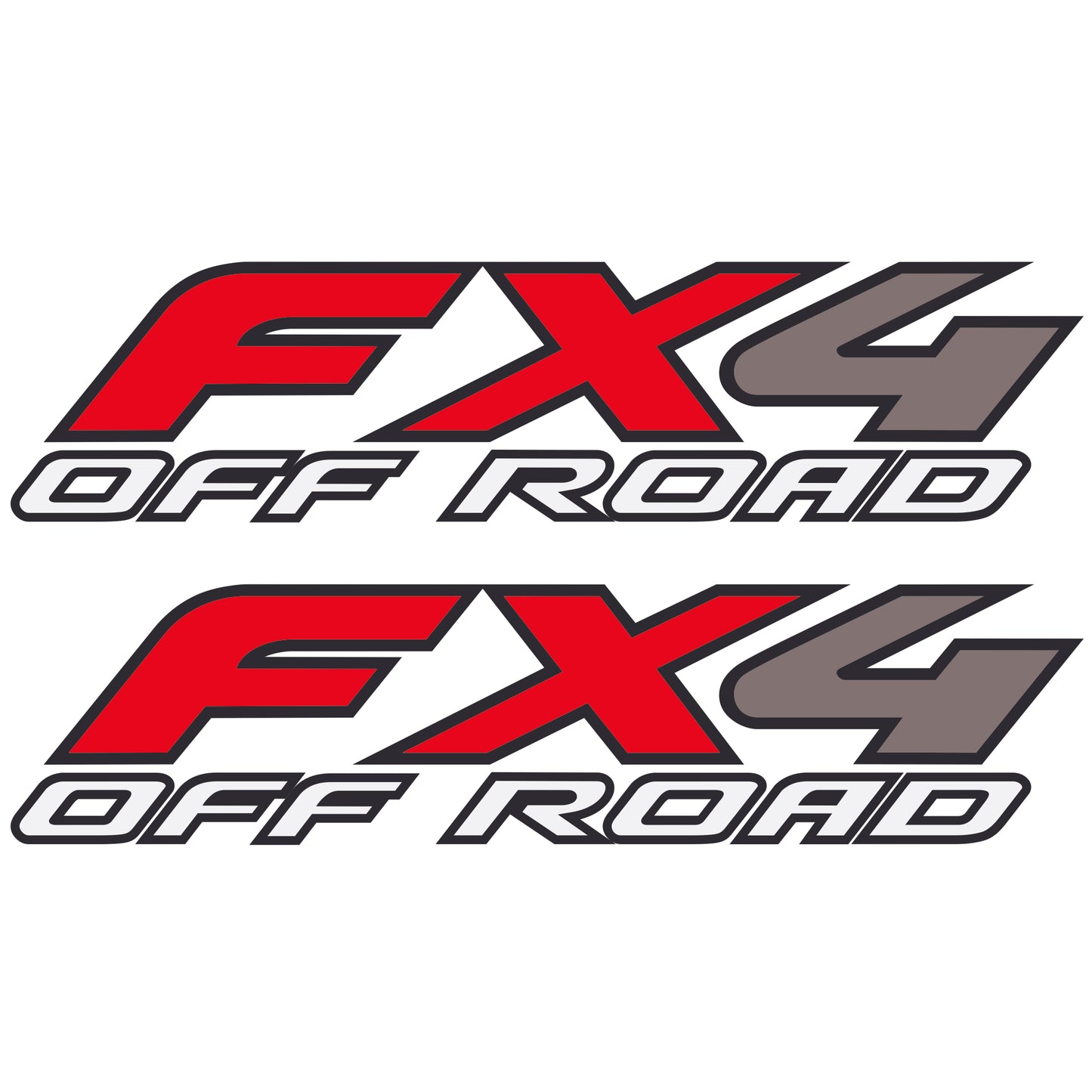 FX4 Off-Road Decals Kit, Compatible with Ford F150 F250 F350 F Truck (1997-2010), Bed Side Replacement Stickers (Black and Red, Metallic Finish)