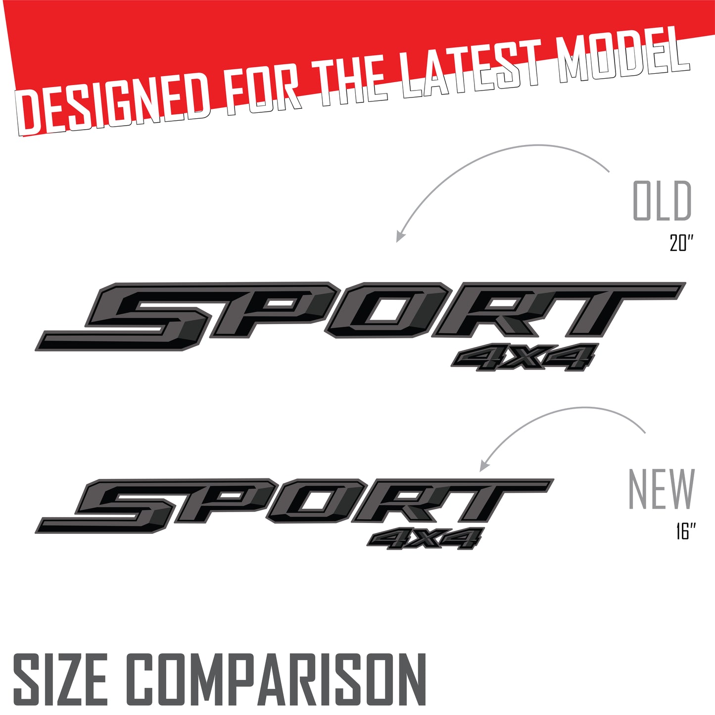 Sport 4x4 Charcoal Metallic Bedside Decal - Ford F-150 XLT 2021-2026 - Set of 2