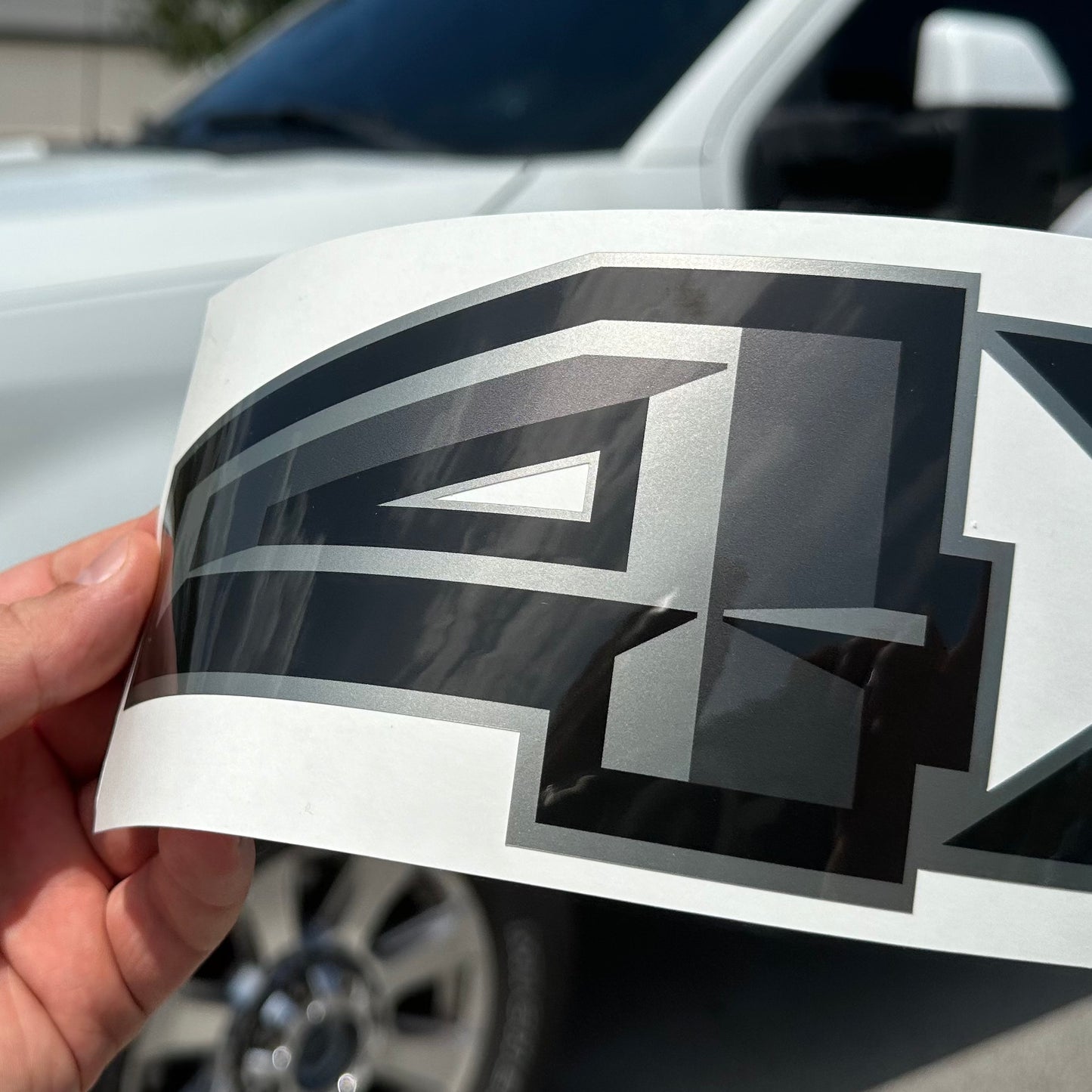 4x4 Gray Metallic Bedside Decal - Ford Ranger 2019-2026 - Set of 2