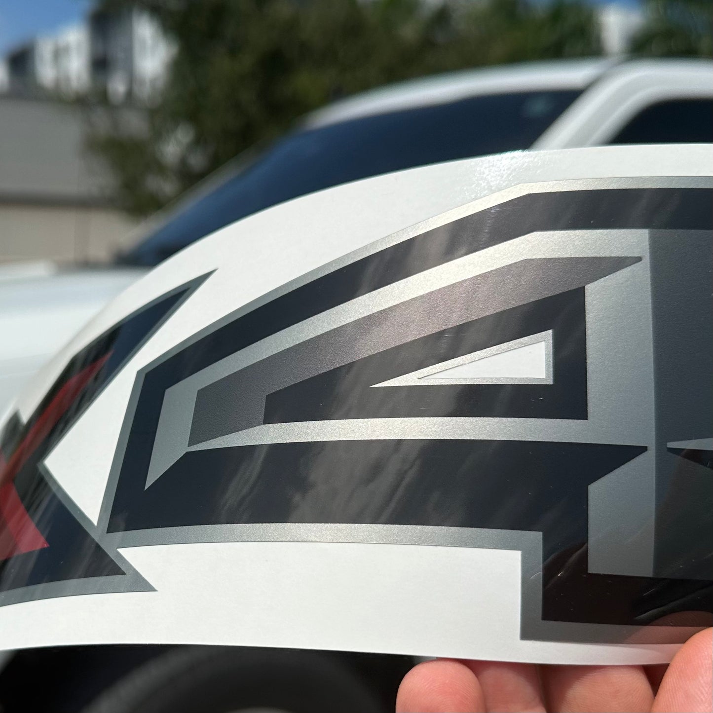 4x4 Gray Metallic Bedside Decal - Ford Ranger 2019-2026 - Set of 2