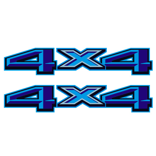 F150 4x4 Decals for Trucks, Bedside Replacement Stickers F (2020 2021 2022), Premium Series (Blue and Metallic Finish)
