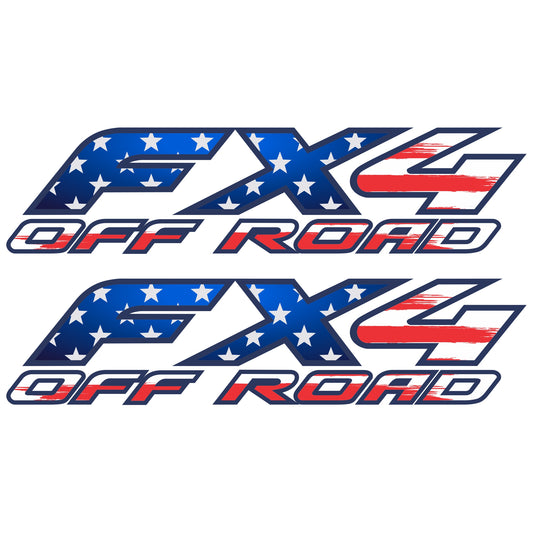 FX4 Off-Road Decals Kit, Compatible with Ford F150 F250 F350 F Truck (1997-2010), Bed Side Replacement Stickers Premium Series (American Flag)