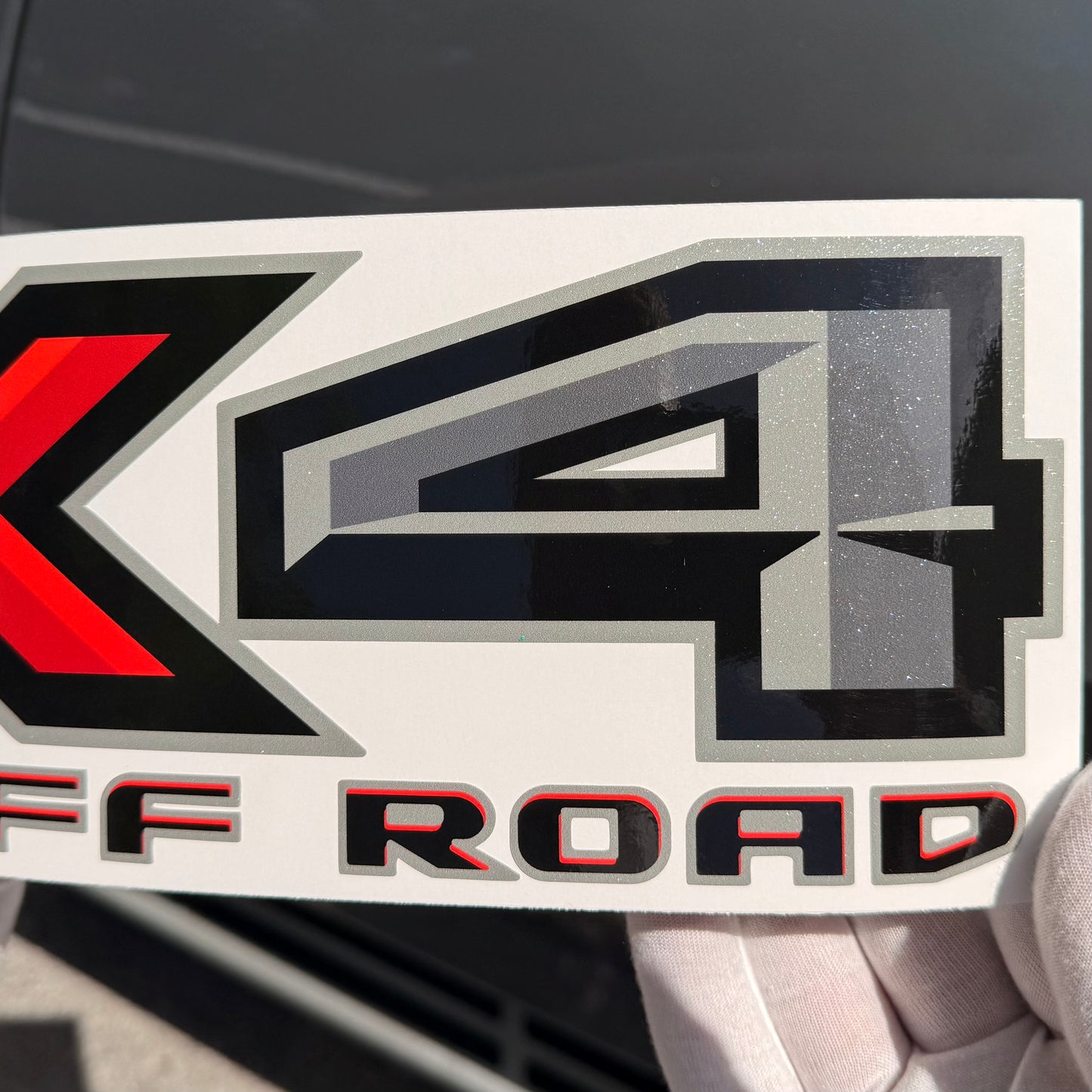 FX4 Off Road Decals — Diamond Series, Black & Red, Fits Ford F-150 F-250 F-350, Set of 2