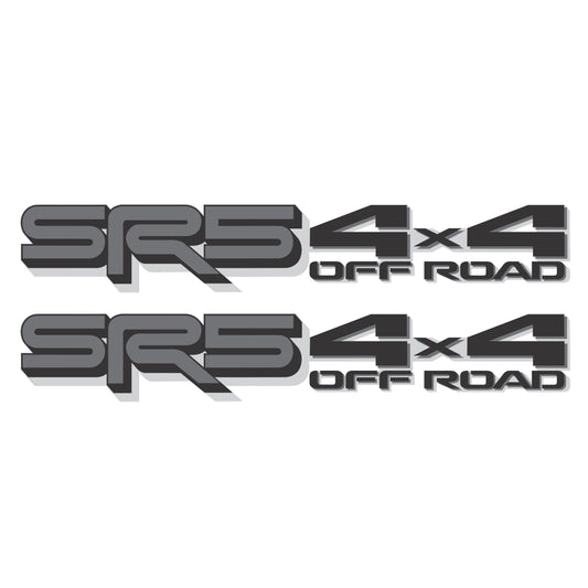 SR5 4x4 Off Road Decals, Metallic Bedside Stickers – Compatible with Toyota Tundra 3-rd Gen (2022+), 2 Pack Set (Black, Gray, Silver)