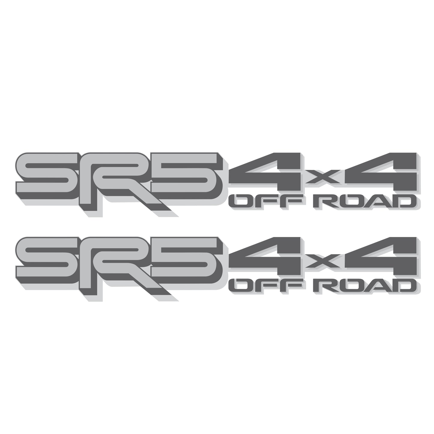 SR5 4x4 Off Road Decals, Metallic Bedside Stickers – Compatible with Toyota Tundra 3-rd Gen (2022+), 2 Pack Set (Gray, Silver)