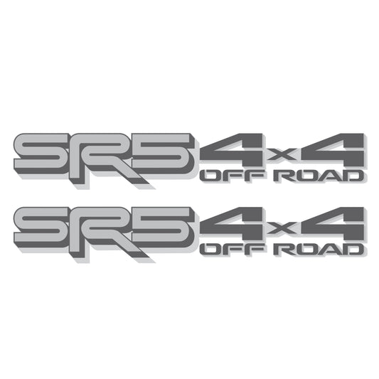 SR5 4x4 Off Road Decals, Metallic Bedside Stickers – Compatible with Toyota Tundra 3-rd Gen (2022+), 2 Pack Set (Gray, Silver)