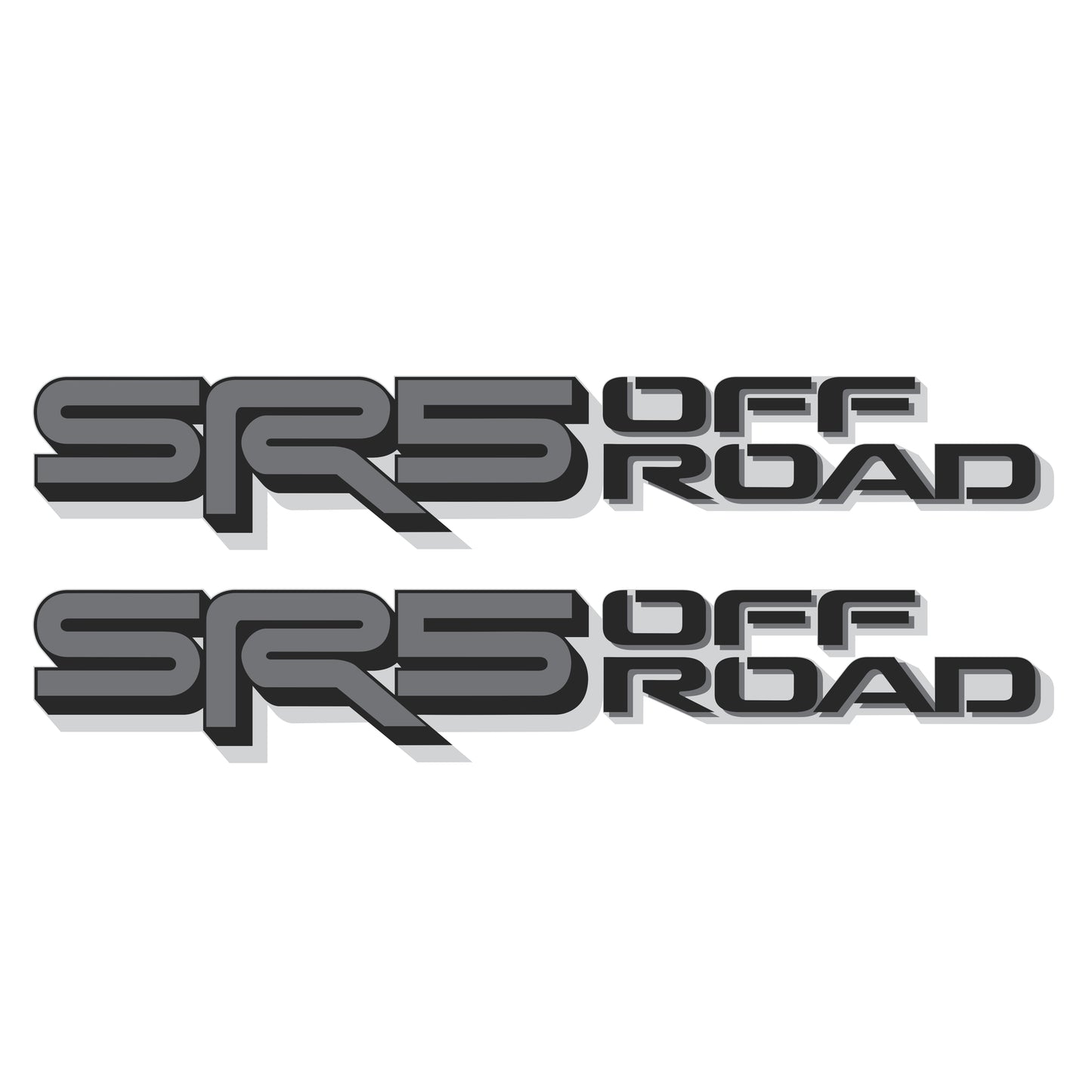 SR5 Offroad Decals, Metallic Bedside Stickers – Compatible with Toyota Tundra 3rd Gen (2022+), 2 Pack Set (Black, Gray, Silver)