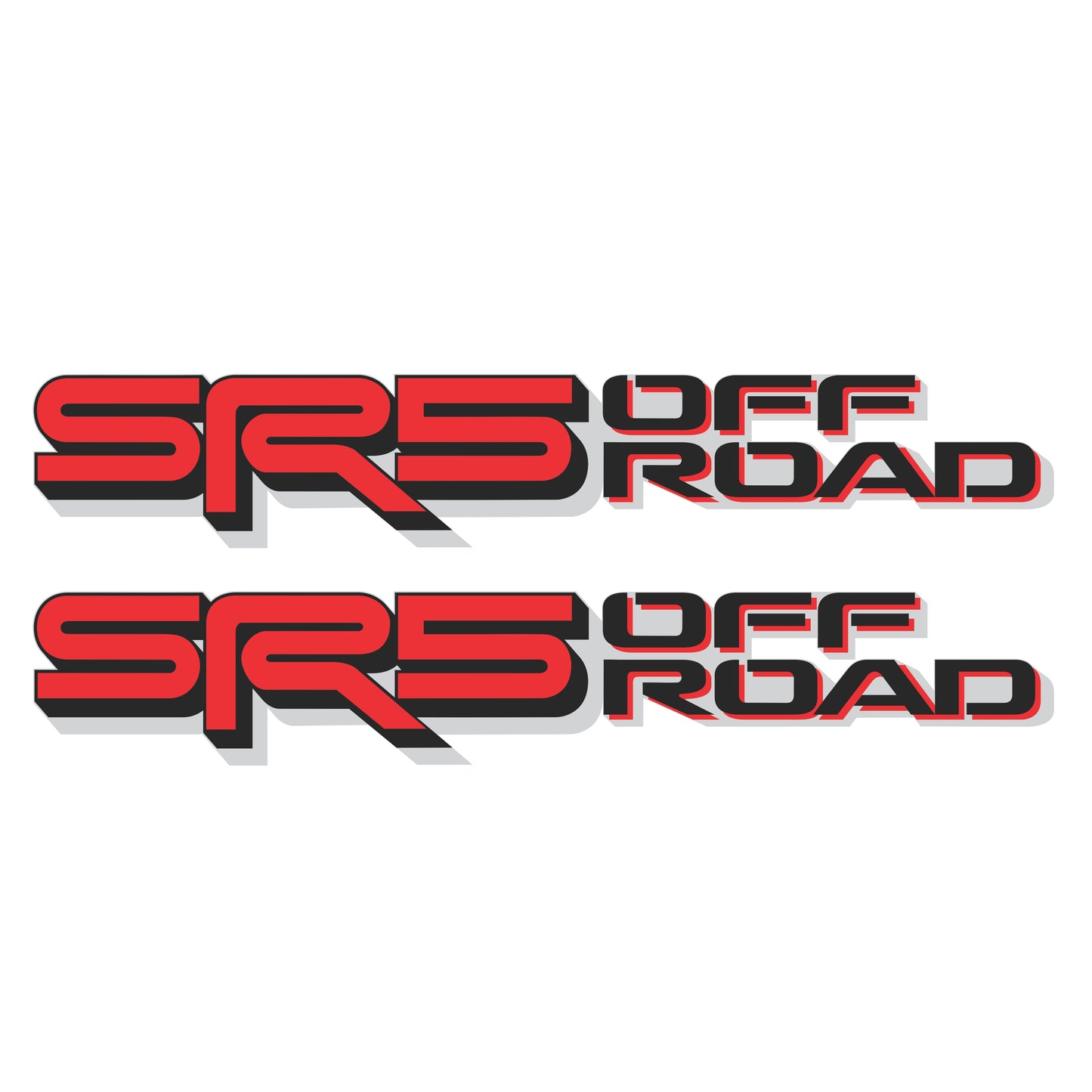 SR5 Off Road Decals, Metallic Bedside Stickers – Compatible with Toyota Tundra 3rd Gen (2022+), 2 Pack Set (Black, Red, Silver)