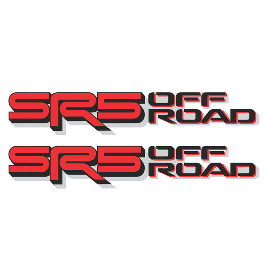 SR5 Off Road Decals, Metallic Bedside Stickers – Compatible with Toyota Tundra 3rd Gen (2022+), 2 Pack Set (Black, Red, Silver)