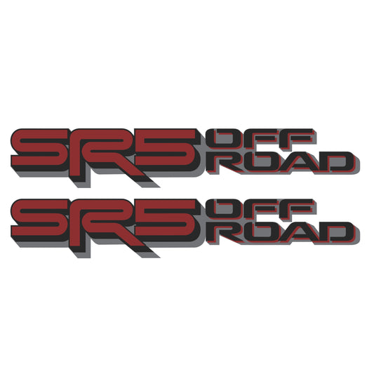 SR5 Offroad Decals, Metallic Bedside Stickers – Compatible with Toyota Tundra 3rd Gen (2022+), 2 Pack Set (Dark Red, Black, Gray)