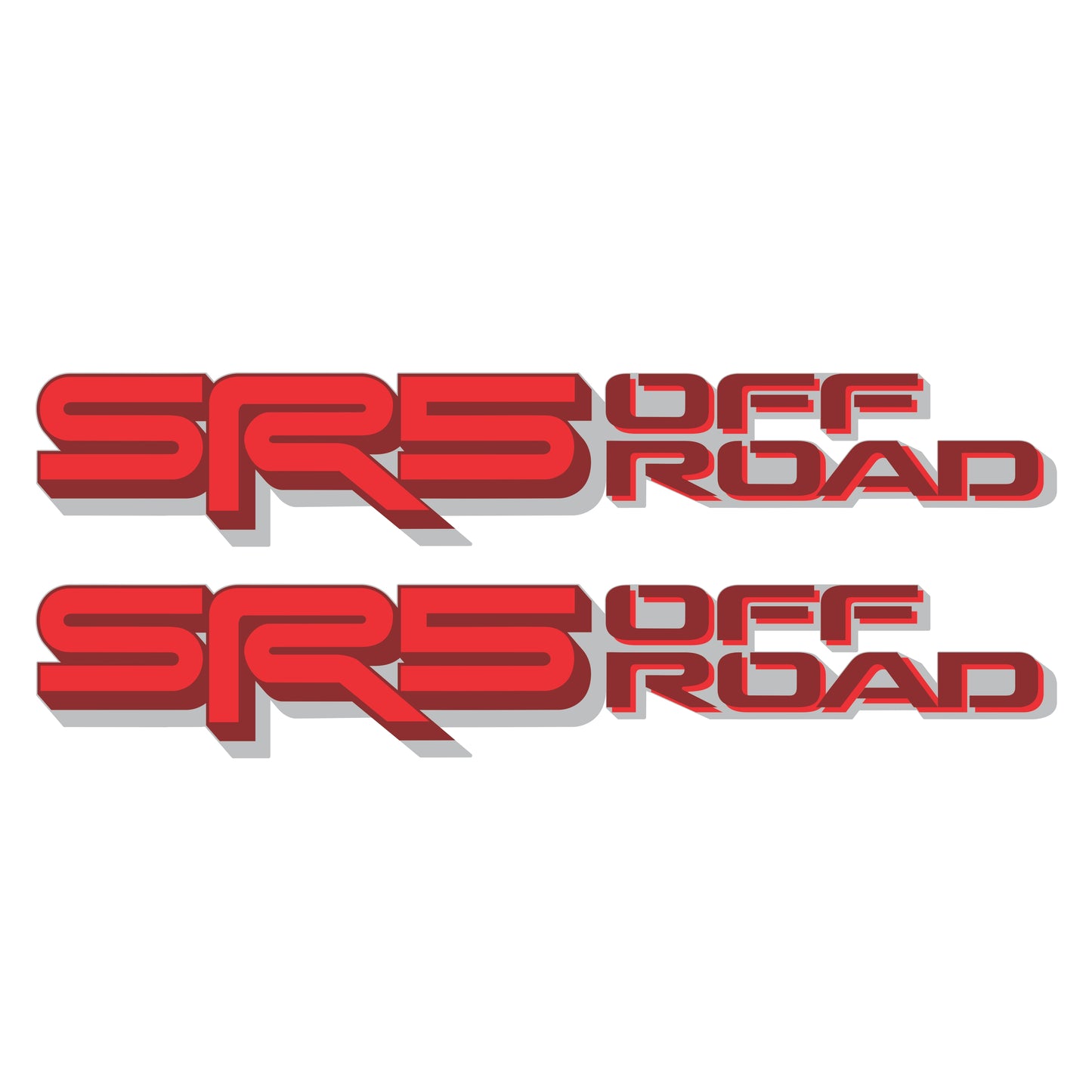 SR5 Offroad Decals, Metallic Bedside Stickers – Compatible with Toyota Tundra 3rd Gen (2022+), 2 Pack Set (Dark Red, Red, Silver)
