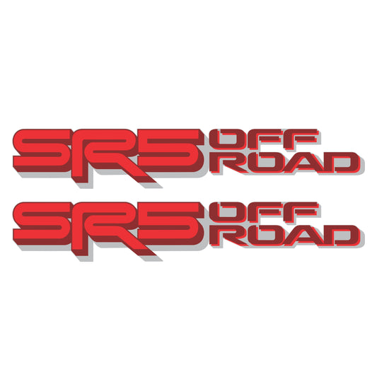 SR5 Offroad Decals, Metallic Bedside Stickers – Compatible with Toyota Tundra 3rd Gen (2022+), 2 Pack Set (Dark Red, Red, Silver)
