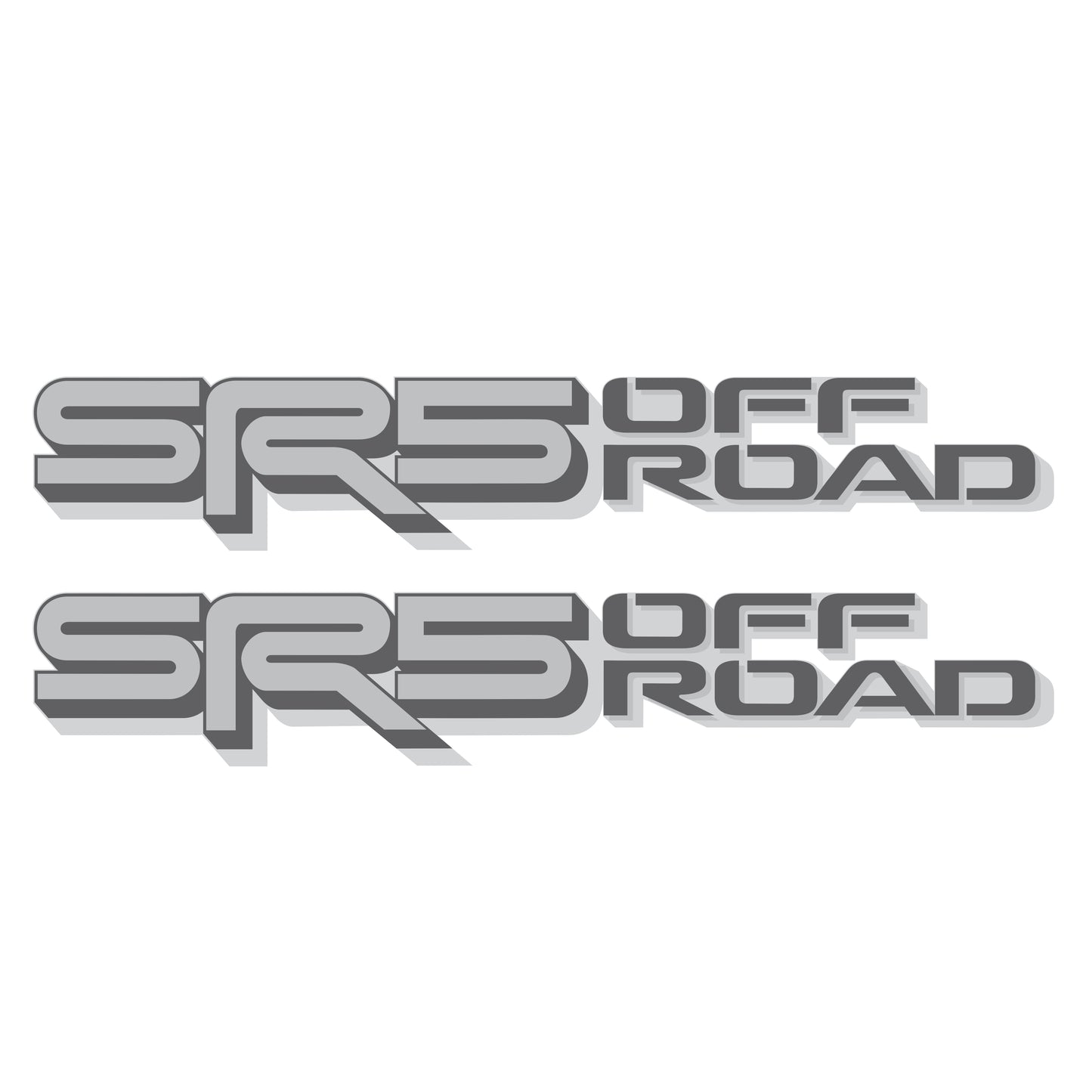 SR5 Offroad Decals, Metallic Bedside Stickers – Compatible with Toyota Tundra 3rd Gen (2022+), 2 Pack Set (Gray, Silver)