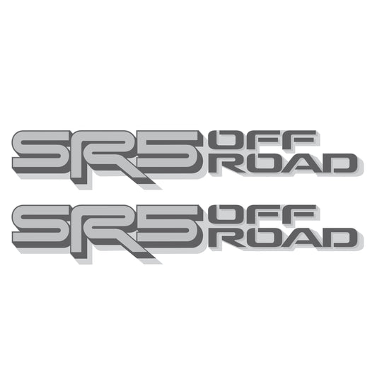 SR5 Offroad Decals, Metallic Bedside Stickers – Compatible with Toyota Tundra 3rd Gen (2022+), 2 Pack Set (Gray, Silver)