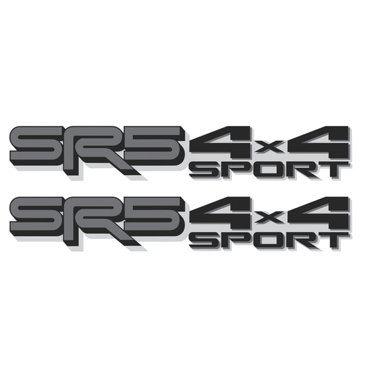 SR5 4x4 Sport Decals - Compatible Toyota Tundra 2022–2026 (3-rd Gen) Replacement Bedside Metallic Stickers, Pair (Black, Gray, Silver)