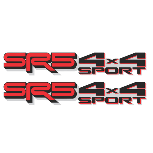 SR5 4x4 Sport Decals - Compatible Toyota Tundra 2022–2026 (3-rd Gen) Replacement Bedside Metallic Stickers, Pair (Black, Red, Silver)