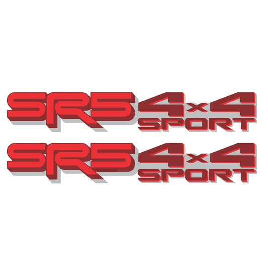 SR5 4x4 Sport Decals - Compatible Toyota Tundra 2022–2026 (3-rd Gen) Replacement Bedside Metallic Stickers, Pair (Dark Red, Red, Silver)