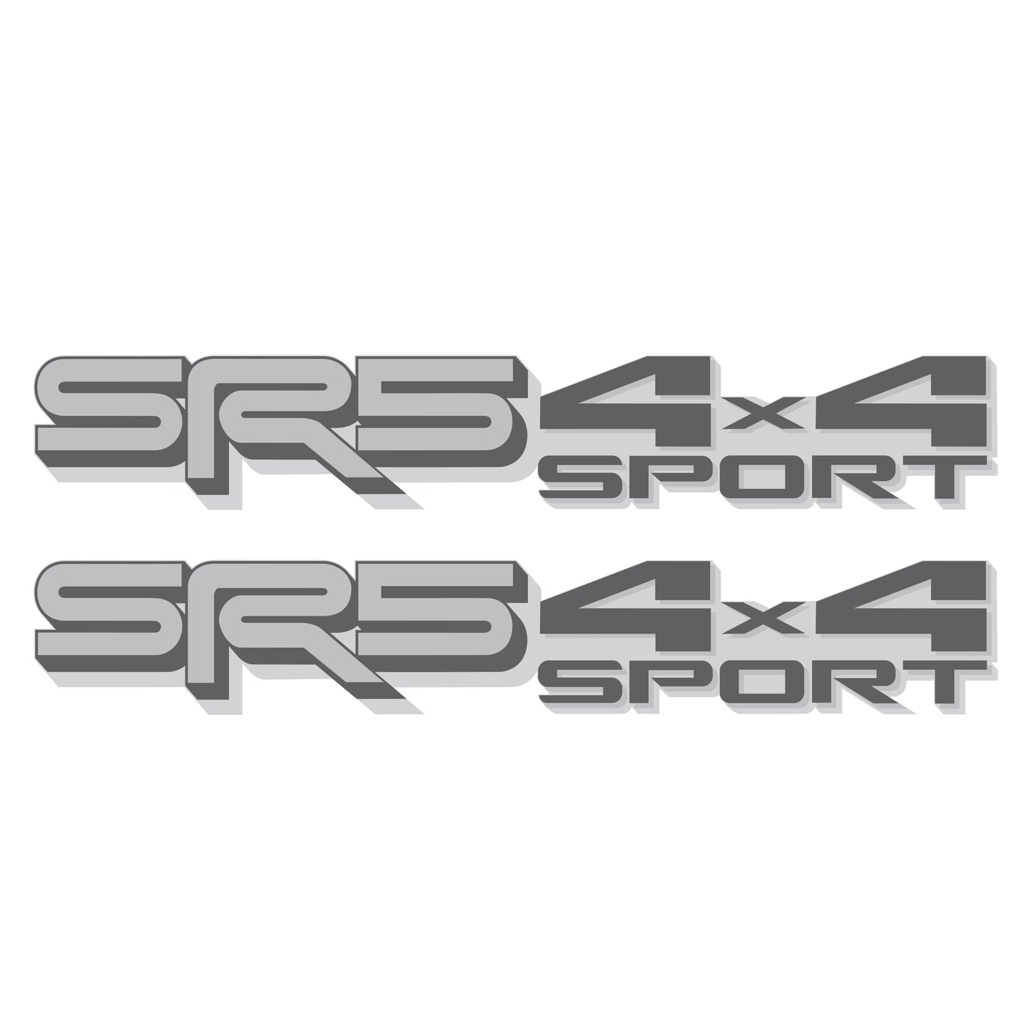 SR5 4x4 Sport Decals - Compatible Toyota Tundra 2022–2026 (3-rd Gen) Replacement Bedside Metallic Stickers, Pair (Gray, Silver)