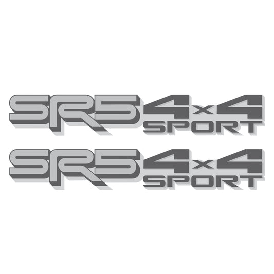 SR5 4x4 Sport Decals - Compatible Toyota Tundra 2022–2026 (3-rd Gen) Replacement Bedside Metallic Stickers, Pair (Gray, Silver)