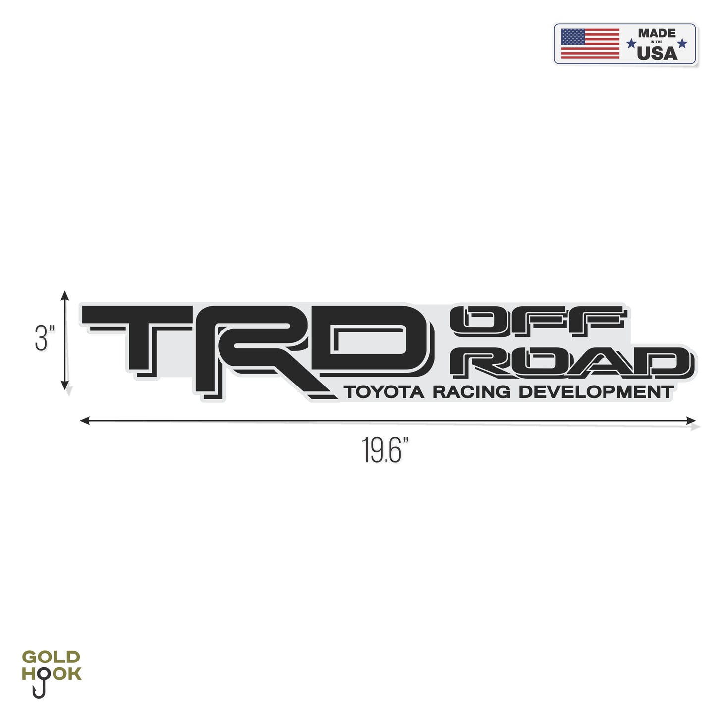 Trd Off Road Decals, Replacement Stickers, Compatible with Toyota Tacoma, Clear Background Series, Black, Matte Finish