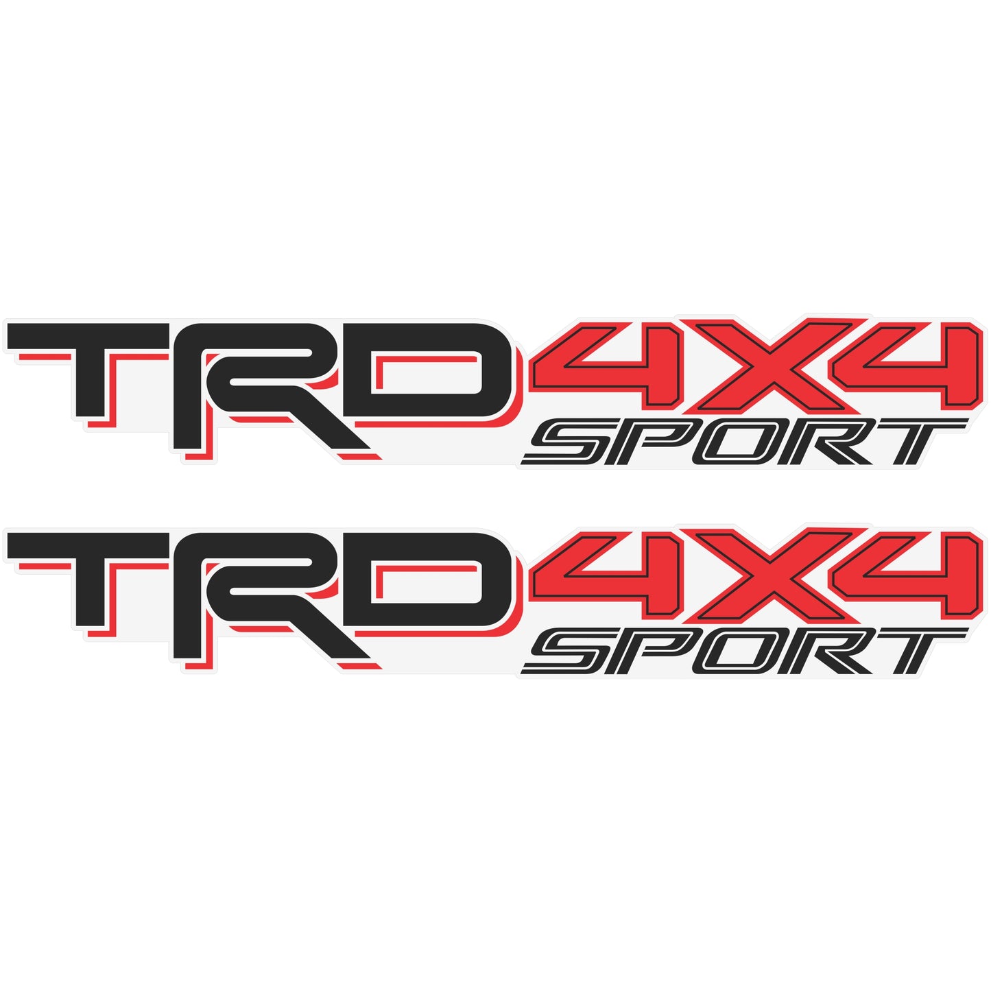 Trd 4x4 Sport decals, Compatible with Toyota Tacoma, Clear Background Series (Black, Red and Matte Finish)