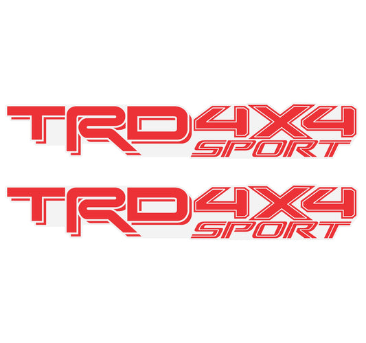 Trd 4x4 Sport decals, Compatible with Toyota Tacoma, Clear Background Series (Red and Matte Finish)