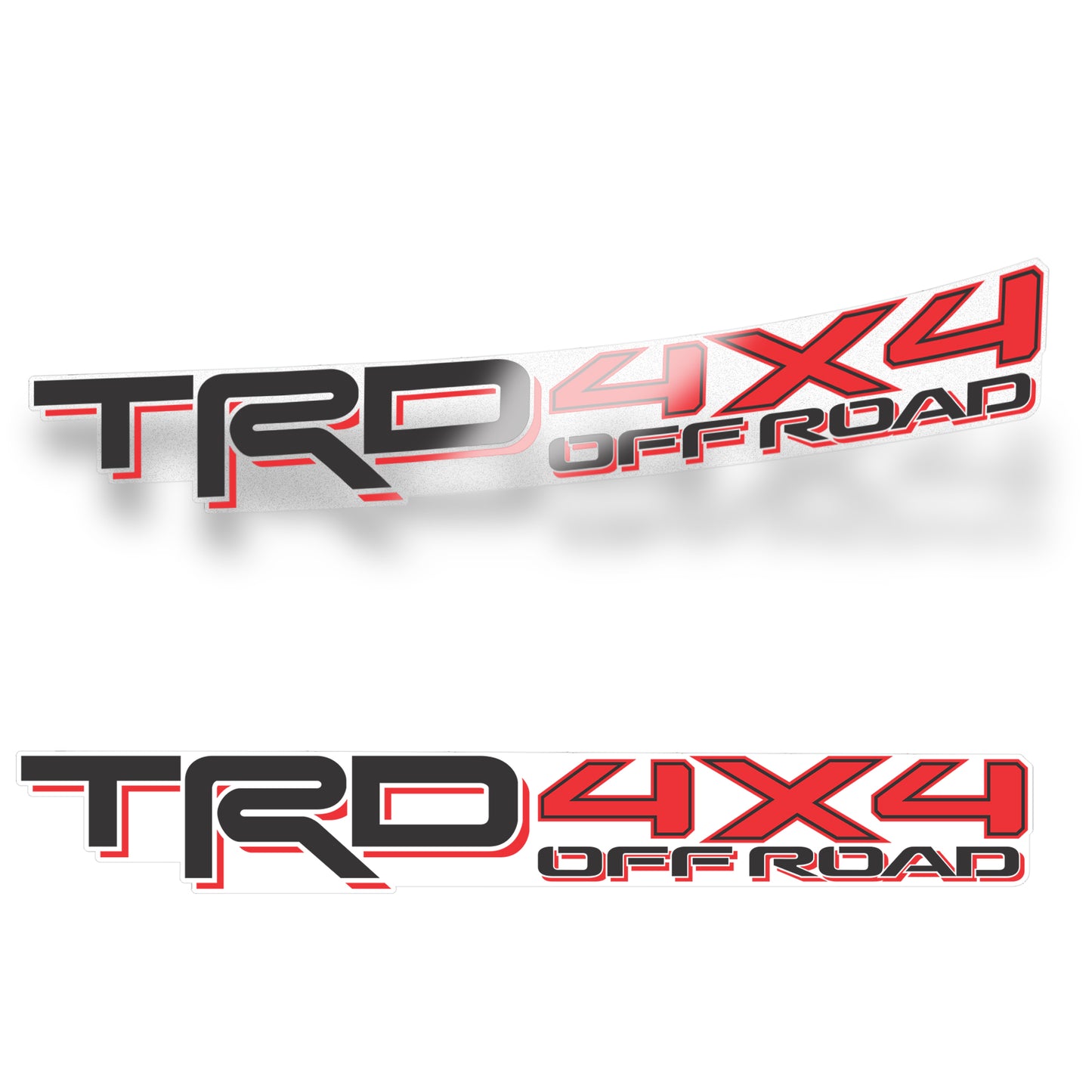 Trd 4x4 Off Road Decals, Replacement Stickers, Compatible with Toyota Tacoma, Clear Background Series, Black and Red, Matte Finish