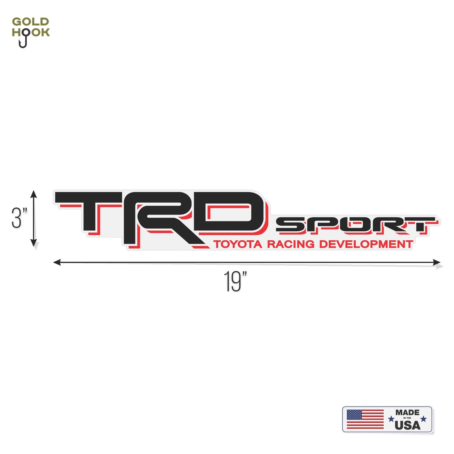 Trd Sport Decals, Replacement Stickers, Compatible with Toyota Tacoma, Clear Background Series, Black and Red, Matte Finish