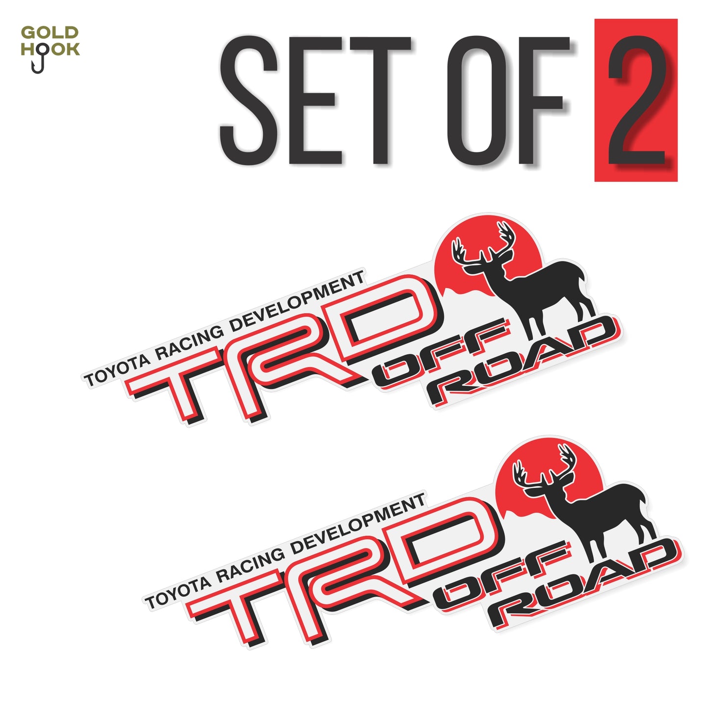 Trd Off Road Deer Decals, Replacement Stickers, Compatible with Toyota Tacoma, Clear Background Series, Matte Finish