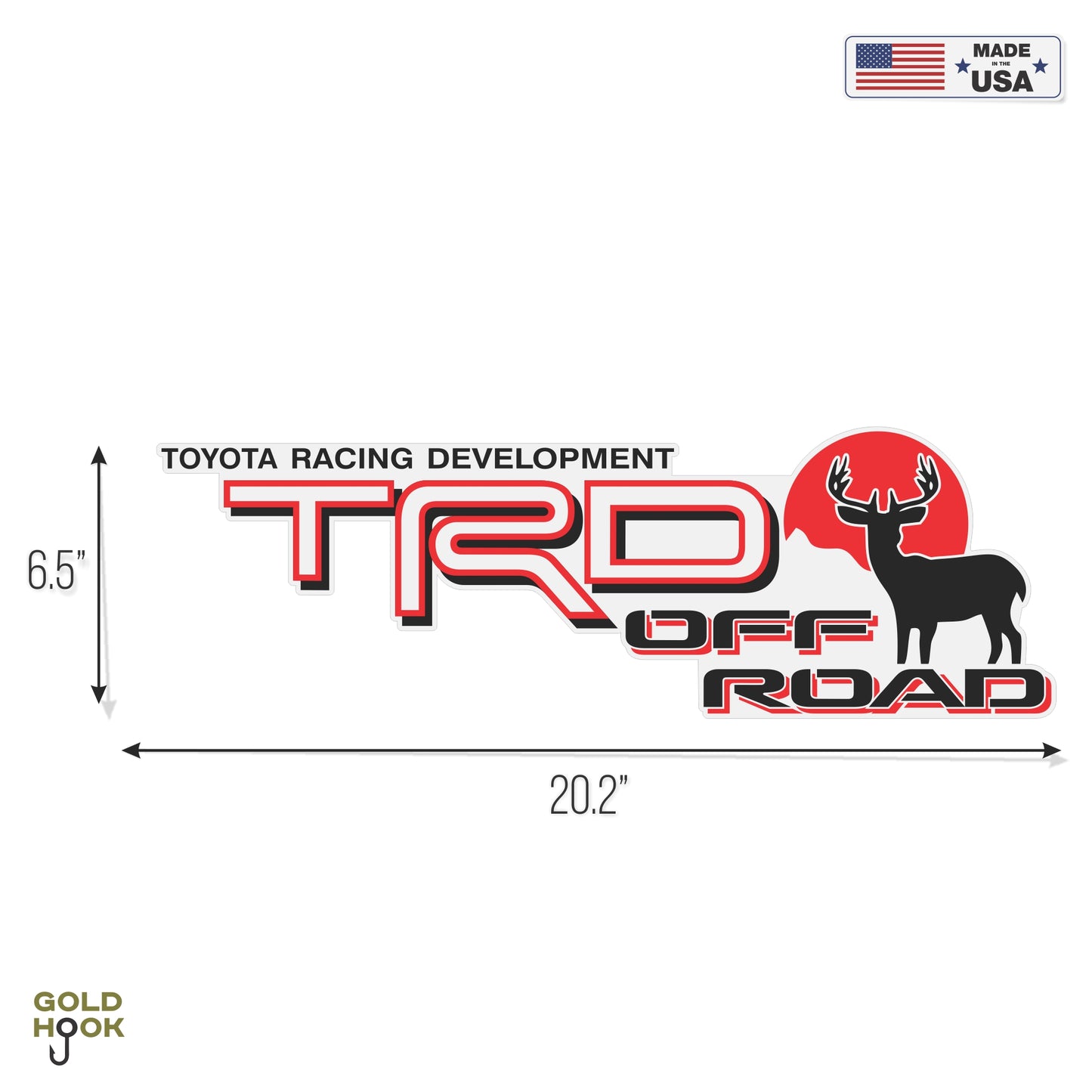 Trd Off Road Deer Decals, Replacement Stickers, Compatible with Toyota Tacoma, Clear Background Series, Matte Finish