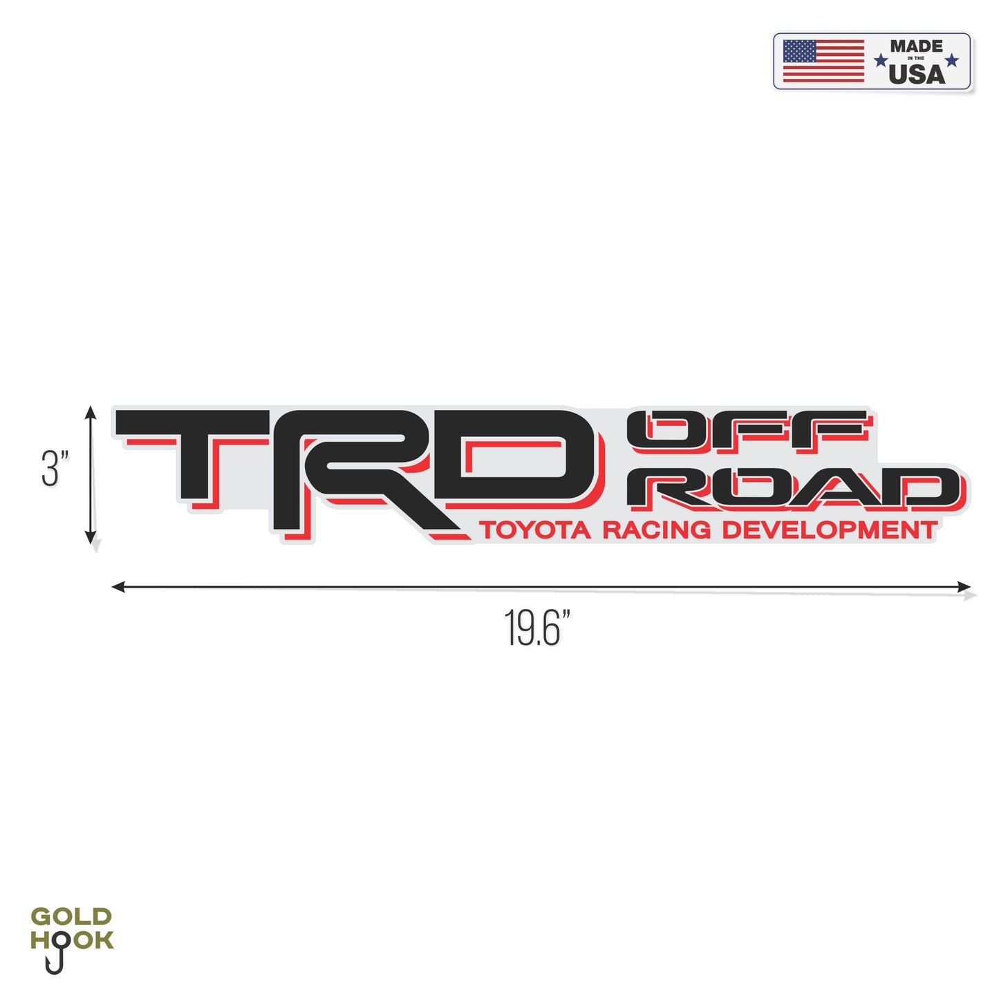 Trd Off Road Decals, Replacement Stickers, Compatible with Toyota Tacoma, Clear Background Series, Black and Red, Matte Finish