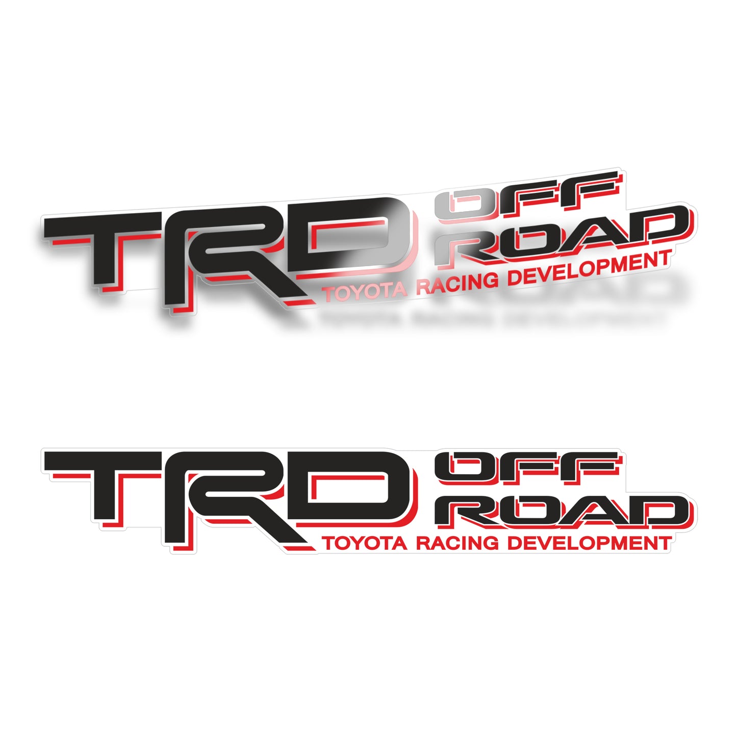 Trd Off Road Decals, Replacement Stickers, Compatible with Toyota Tacoma, Clear Background Series, Black and Red, Matte Finish