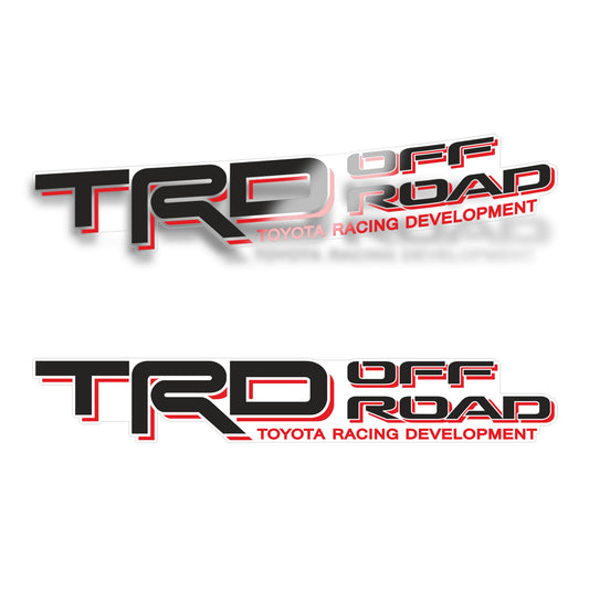 Trd Off Road Decals, Replacement Stickers, Compatible with Toyota Tacoma, Clear Background Series, Black and Red, Matte Finish