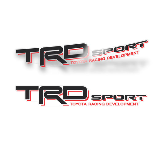 Trd Sport Decals, Replacement Stickers, Compatible with Toyota Tacoma, Clear Background Series, Black and Red, Matte Finish