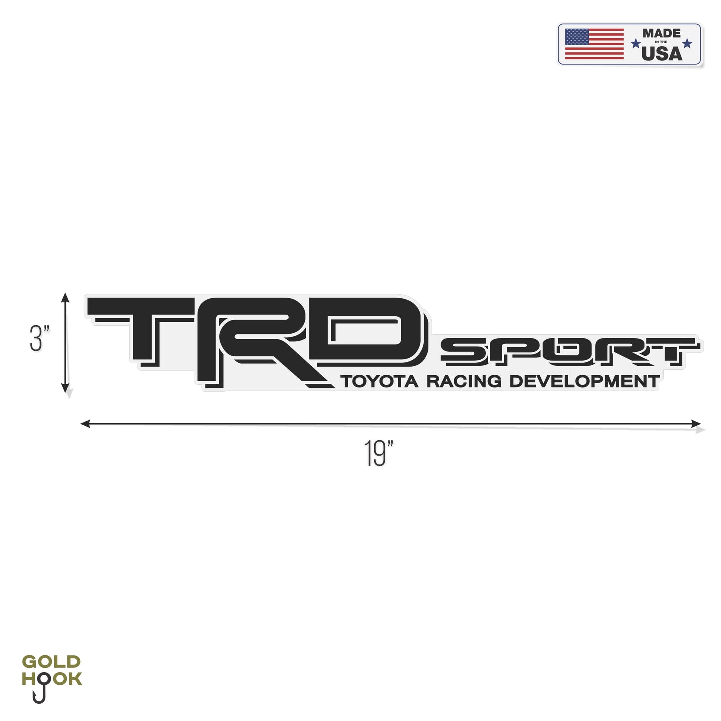 Trd Sport, Replacement Stickers, Compatible with Toyota Tacoma, Clear Background Series, Black, Matte Finish