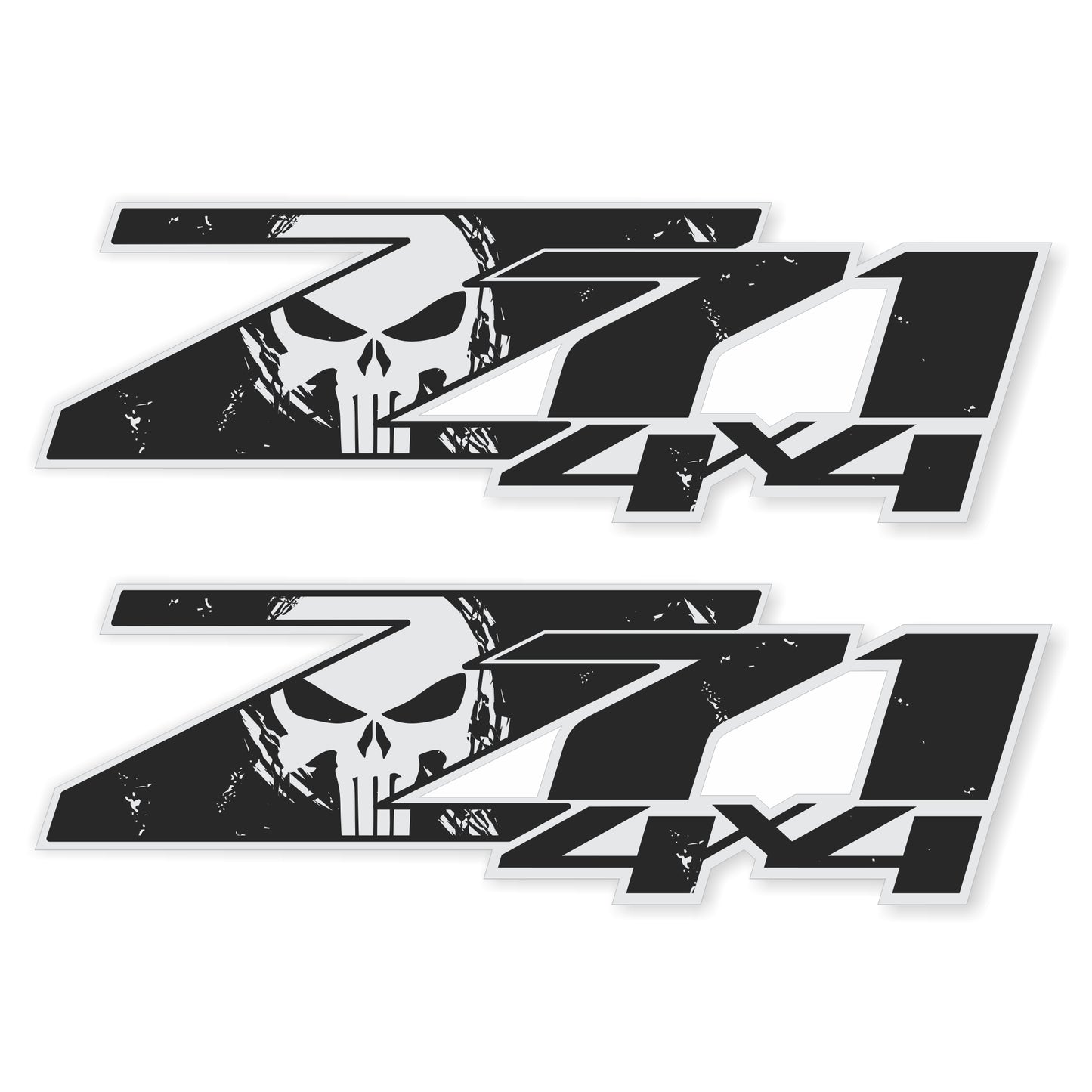 z71 4x4 Decals, Bedside Sticker for Chevy Truck (2007-2013) 1500 2500 HD, Premium Series (Black, Silver and Metallic Finish)