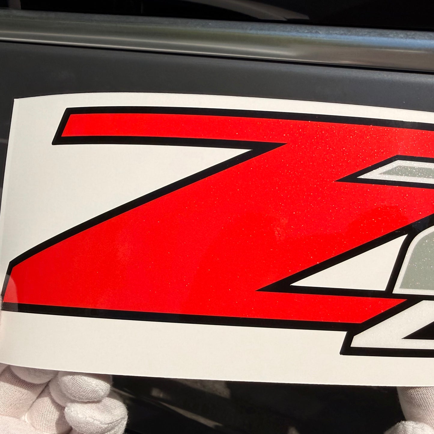 Z71 4x4 Decals — Diamond Series, Red Z & Silver Chrome 71, Fits Chevy Silverado 2007–2013, Set of 2
