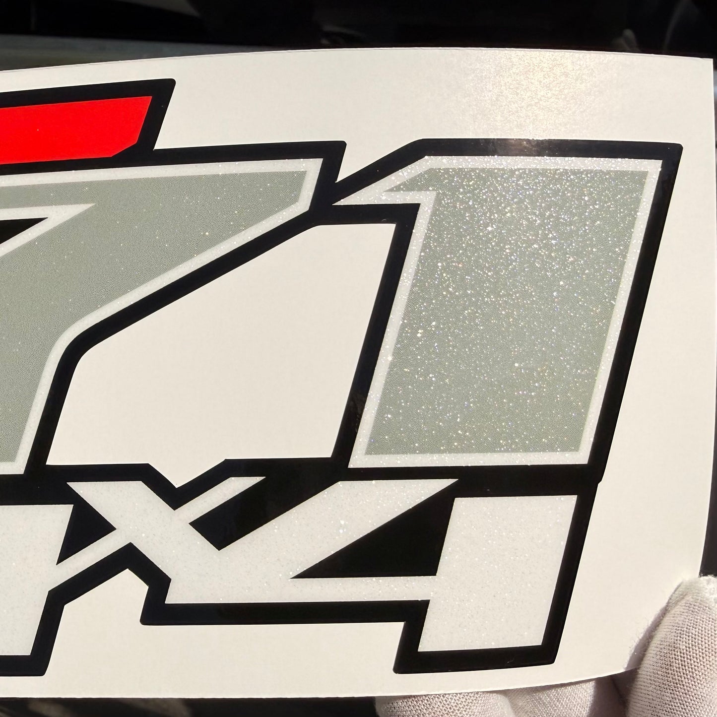 Z71 4x4 Decals — Diamond Series, Red Z & Silver Chrome 71, Fits Chevy Silverado 2007–2013, Set of 2