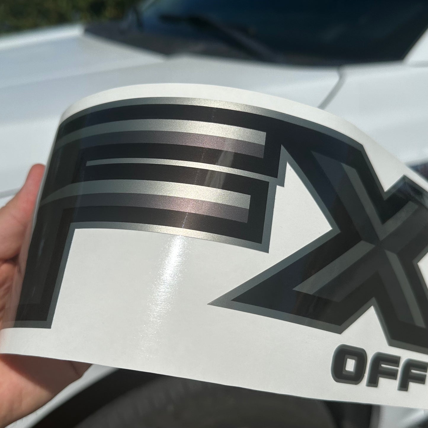 FX4 Off-Road Decals Compatible with Ford Ranger and Maverick, 2.6 x 10.25 Inch Metallic Finish Bedside Stickers, Replacement Set of 2 - Gray