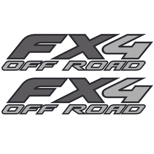 FX4 Off-Road Decals Kit, Compatible with Ford F150 F250 F350 F Truck (1997-2010), Bed Side Replacement Stickers (Gray and Metallic Finish)