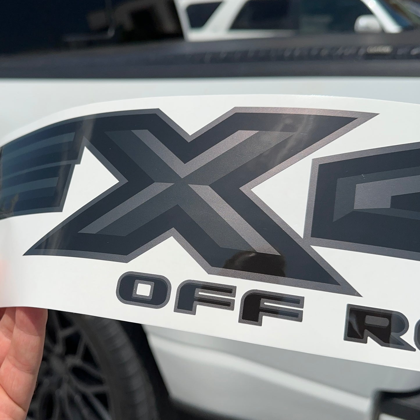 FX4 Off-Road Decals Compatible with Ford Ranger and Maverick, 2.6 x 10.25 Inch Metallic Finish Bedside Stickers, Replacement Set of 2 - Charcoal