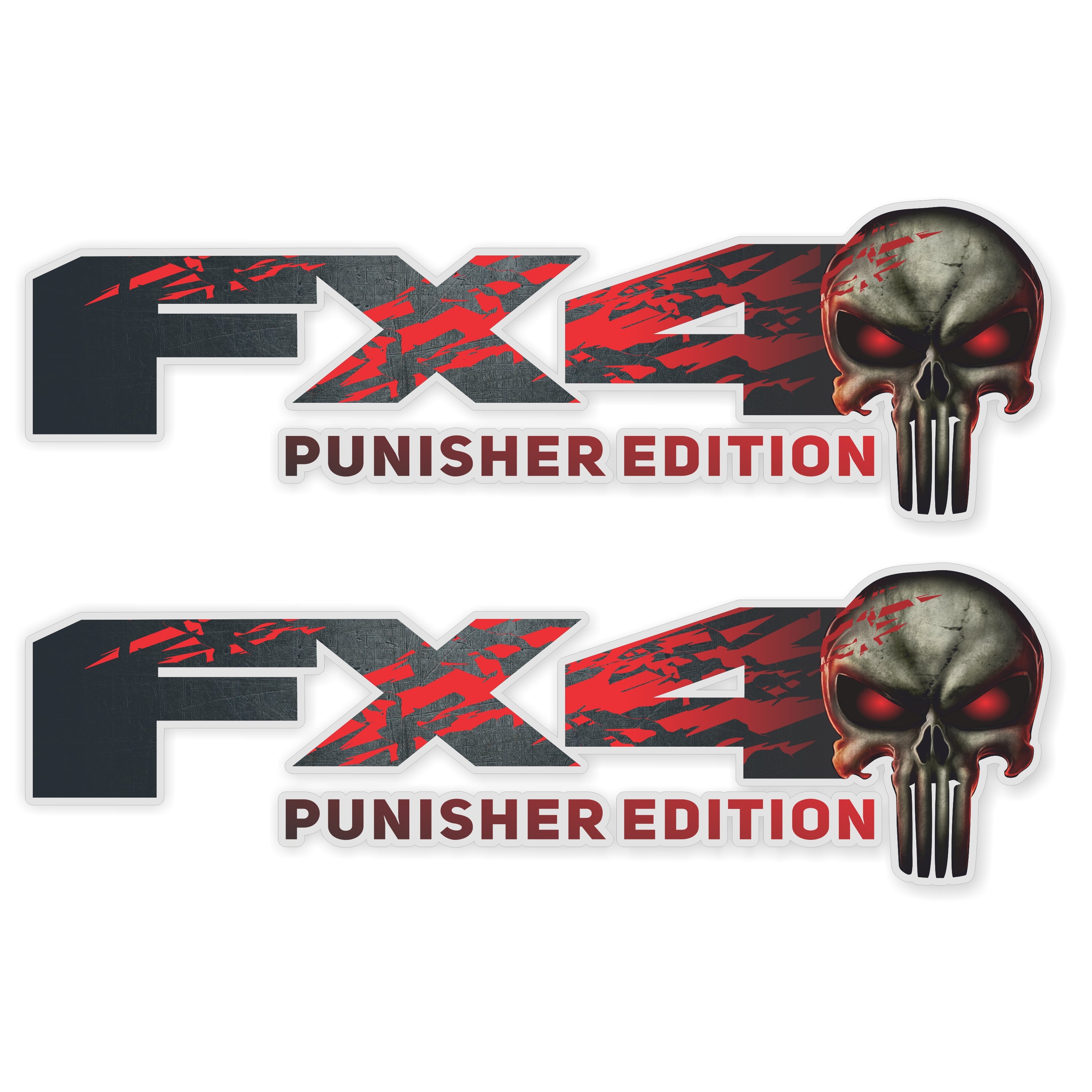 Emblema 3D Teschio Punisher Per Auto Moto – Adesivo Metallico Styling, Nero, Set Da 2, Antimeteo, Per Ford F150 Silverado Harley