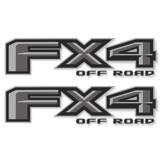 FX4 Off Road Decal Replacement Sticker F150 Bedside F Truck Super Duty F250 F350 F450 (2015-2018) (Premium Series (Gray and Metallic Finish)