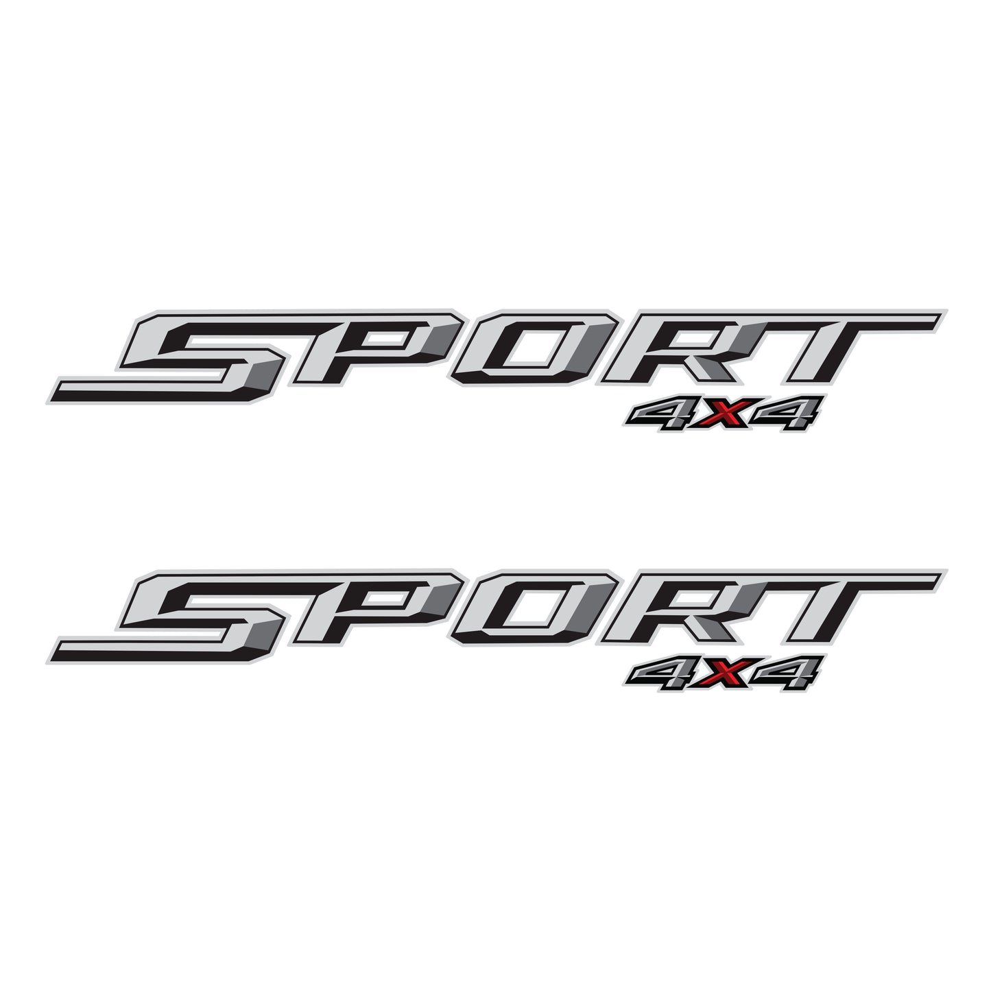 Sport 4x4 Gray Metallic Bedside Decal - Ford F-150 XLT 2021-2026 - Set of 2