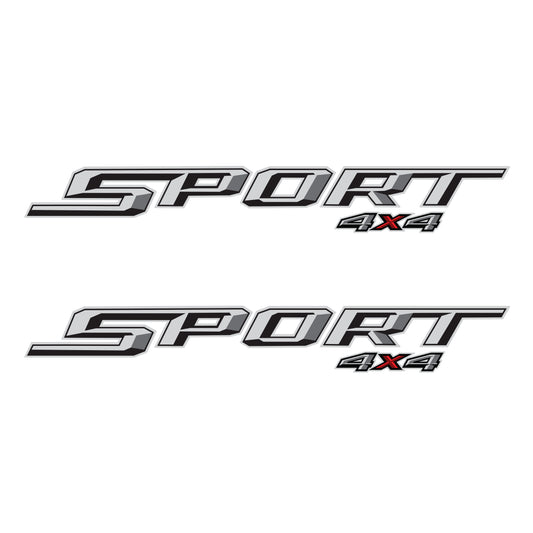 Sport 4x4 Gray Metallic Bedside Decal - Ford F-150 XLT 2021-2026 - Set of 2