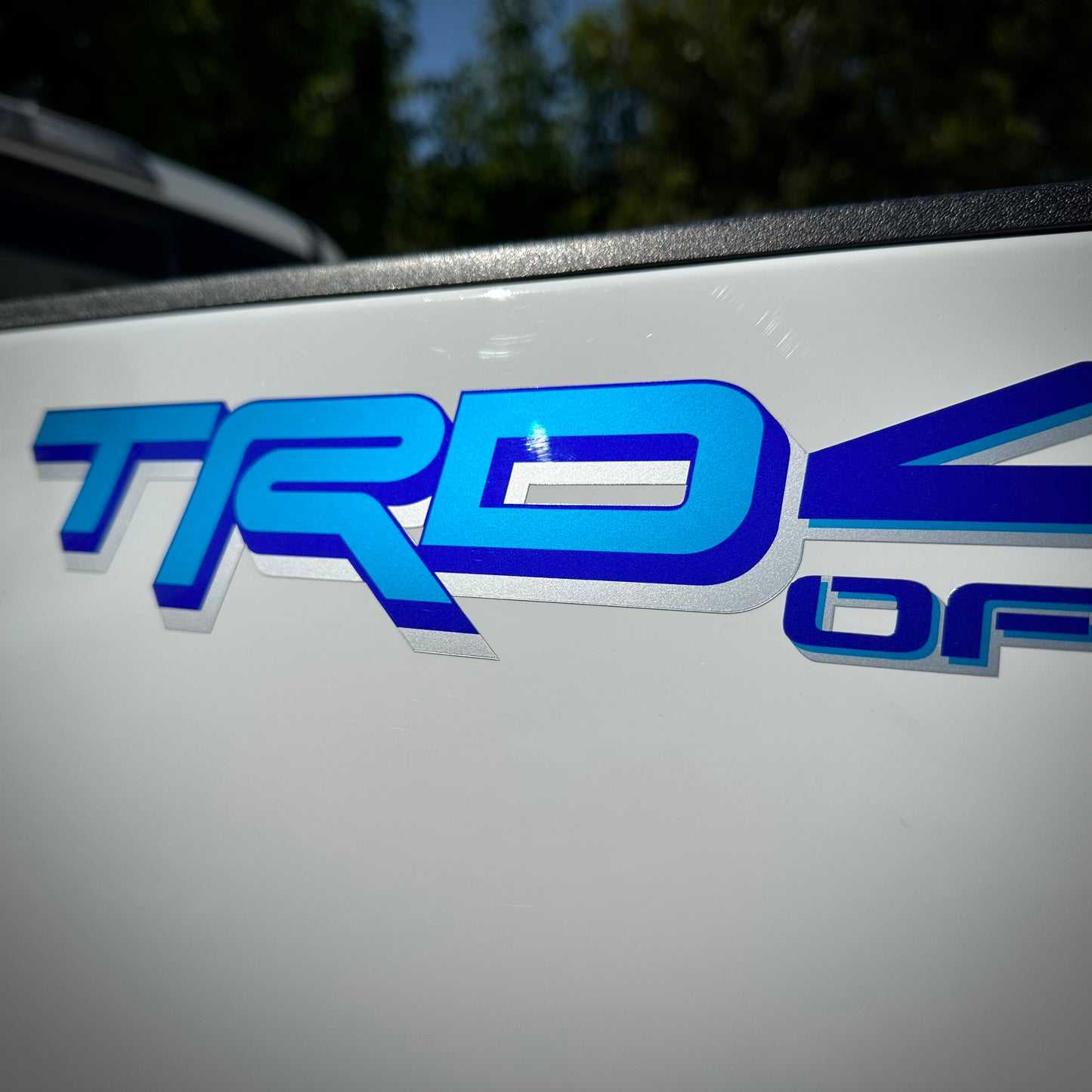 Trd 4x4 Off Road decals, Compatible with Toyota Tundra New Model 2022, Premium Series (Blue and Metallic Finish)