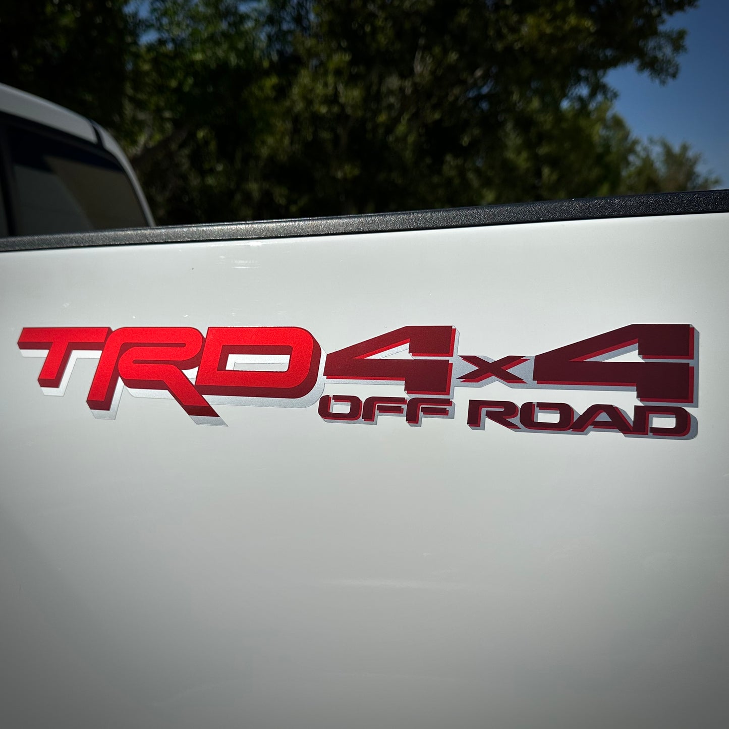 Trd 4x4 Off Road decals, Compatible with Toyota Tundra New Model 2022, Premium Series (Red, Silver and Metallic Finish)