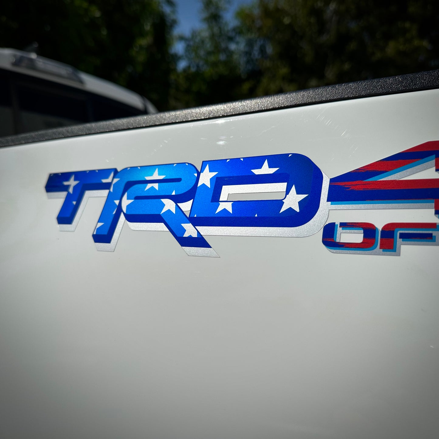 Trd 4x4 Off Road decals, Compatible with Toyota Tundra New Model 2022, Premium Series (American Flag and Metallic Finish)